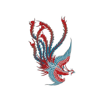 タトゥーシール 赤鳳凰