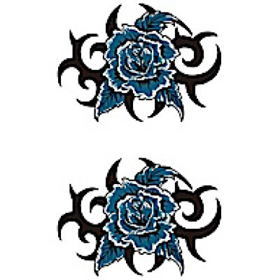 タトゥーシール 青薔薇トライバル