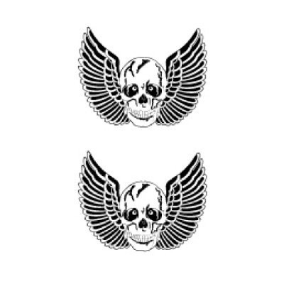 タトゥーシール 羽ドクロ